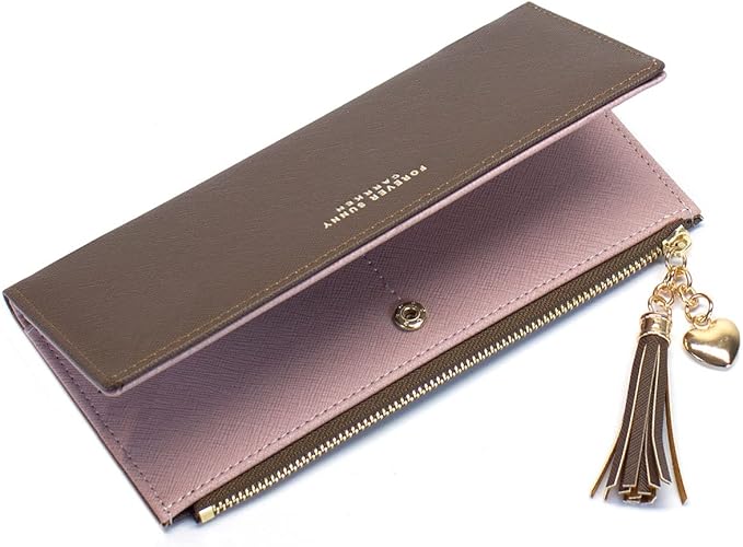 Valentoria Womens Wallet Cute Elegant Long Slim Card Holder Case Minimalist Coin Purse Thin Tassels Zip Clutch Wallets for Girls Ladies | Cute, Elegant, Long, Slim, Case, Minimalist