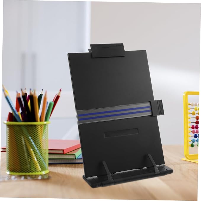 SEWACC Portable Iron Plastic Material Book Holder Stand for Desk Folding Design
