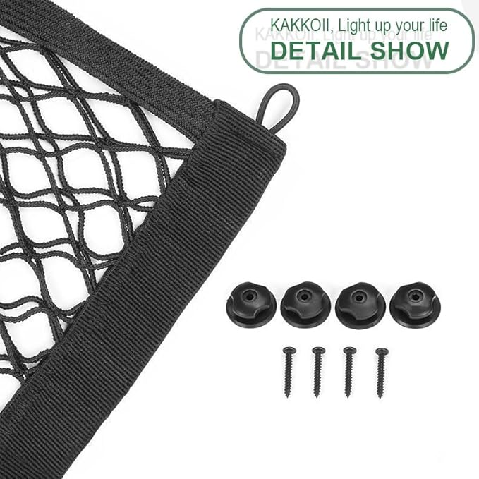 3 Layer Small Cargo Net,Cargo Storage Pocket Net, Mesh Elastic Pouch Organizer with Mounting Screws Hooks for Car,Rv, Trunk,Boats,SUV, Truck (2 Pack,11.8 x 9.8Inch,30 x25cm)