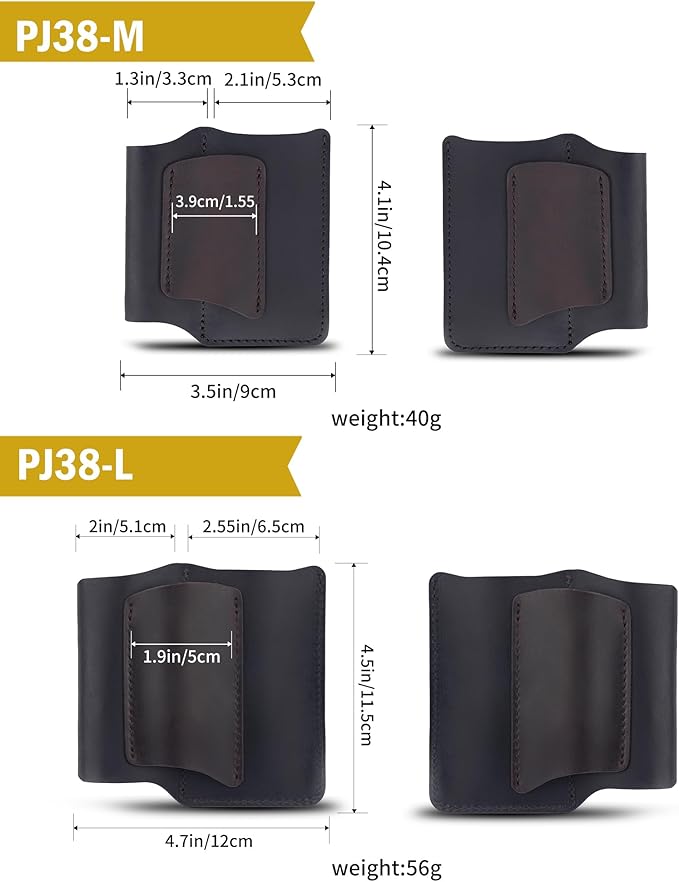 VIPERAED PJ38 Leather Multitool Sheath for Men, 4-in-1 Utility Leather Holster, EDC Pocket Organizer for Pocket Knife Multitool Flashlight and Pen