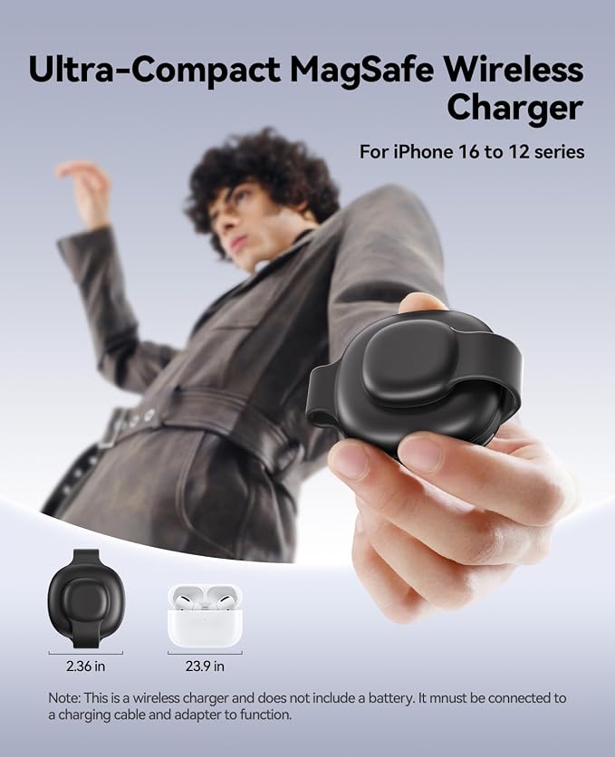3-in-1 MagSafe Wireless Charger for Apple Devices, 15W Fast Charging Foldable Travel Charging Station Compatible with iPhone 17/16/15/14/13/12 Series, Apple Watch, AirPods
