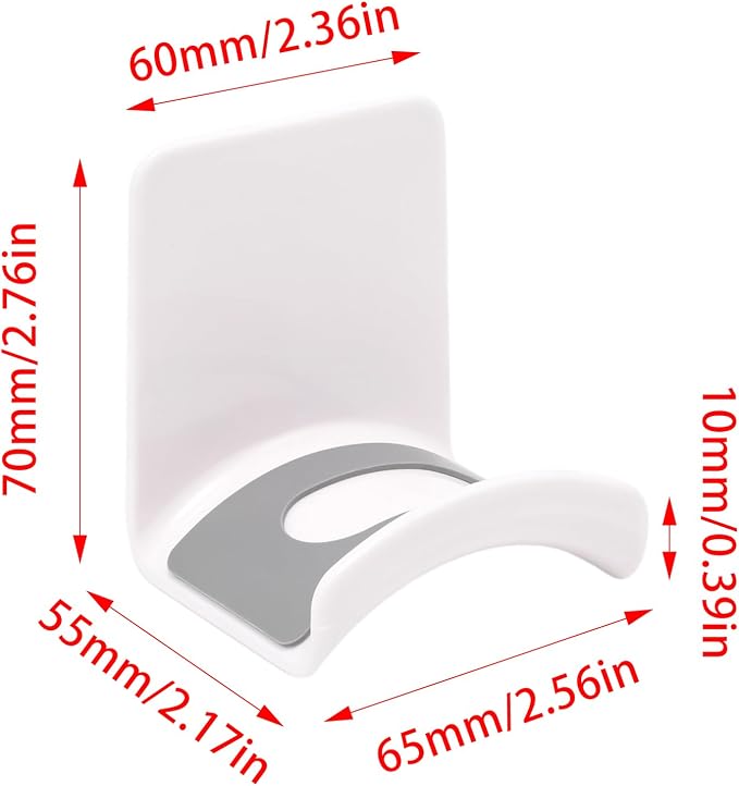 1Pcs White ABS Plastic Headphone Stand Hanger, Table Wall Mount Headset Holder Hook, Adhesive Earphones Hangers for Desk Headphone Hanger, Most Headphones and Controller