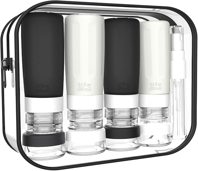 vodvob TSA Approved Travel Bottles Set, 16 Pack Leak Proof Silicone Refillable Containers for Toiletries, Perfect for Shampoo, Conditioner, Lotion & Travel Essentials (tz-4)