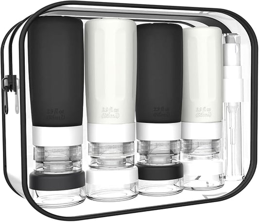 vodvob TSA Approved Travel Bottles Set, 16 Pack Leak Proof Silicone Refillable Containers for Toiletries, Perfect for Shampoo, Conditioner, Lotion & Travel Essentials (tz-4)