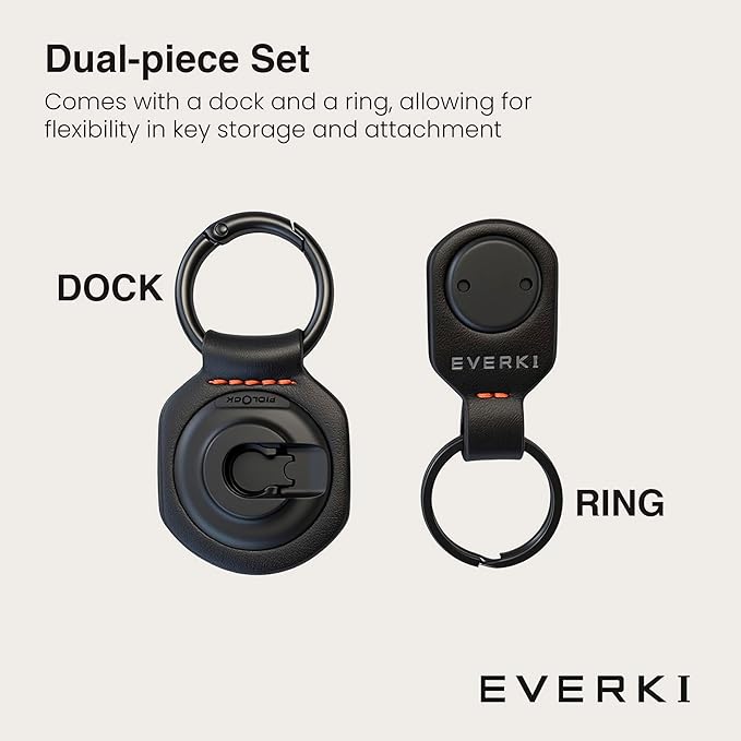 EVERKI Quick-Release Leather Keychain – Magnetic One-Hand Detachable Keychain, Secure Quick-Release Key Ring for Backpacks – Compact & Lightweight Design, Ideal Gift for Business Commuters & Travelers