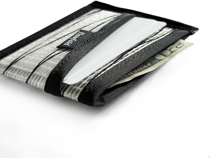 Flowfold Recycled Sailcloth Wallets - 3 Pocket Card Holder Wallet, Front Pocket Wallet, Slim Card Holder Wallet Made in USA (White Sailcloth)
