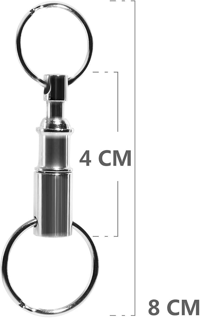 2 Pack Quick Release Detachable Pull Apart Key Rings Keychains,Double Spring Split Snap Seperate Chain Lock Holder Convenient Accessory Gift