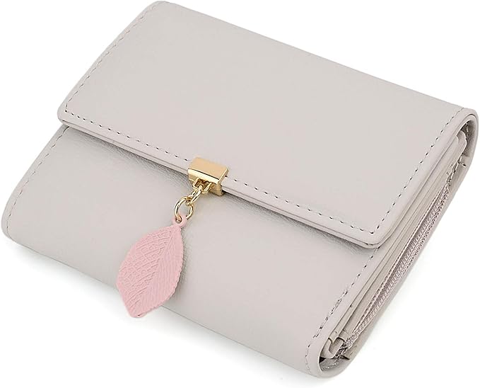 UTO RFID Wallet for Women PU Leather Leaf Pendant Card Holder Phone Checkbook Organizer Zipper Coin Purse | Leaf Pendant, Card Holder, Phone, Checkbook, Organizer, Zipper