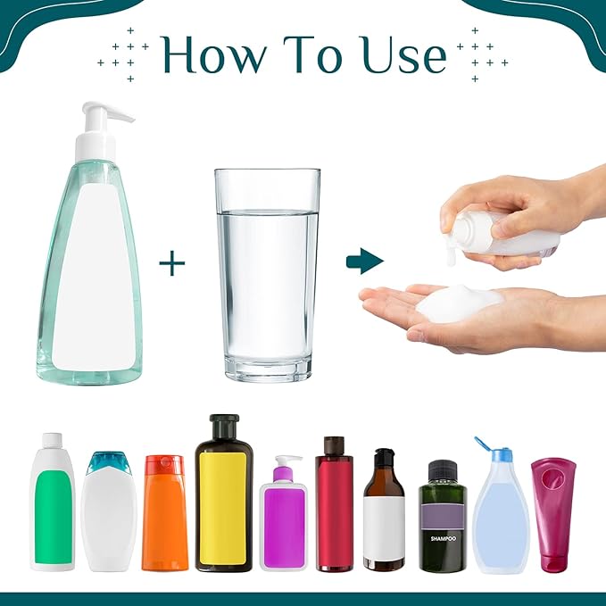 RAYNAG 2 Pack Foam Pump Bottles, Mini Travel Size Foaming Soap Dispenser Clear Plastic Pump Bottle, 50 ml/1.7 oz