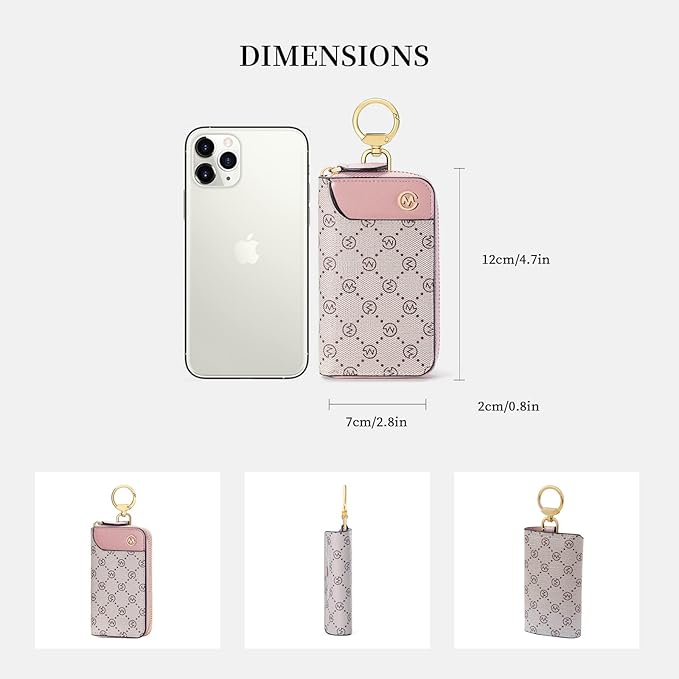 GOLF SUPAGS Women PVC Leather Car Key Chain Card Holder Wallet Pouch 6 Hook Snap Closure keys Money Organizer Case | Card Holder, 6 Hook, Snap Closure, keys, Money Organizer, Case