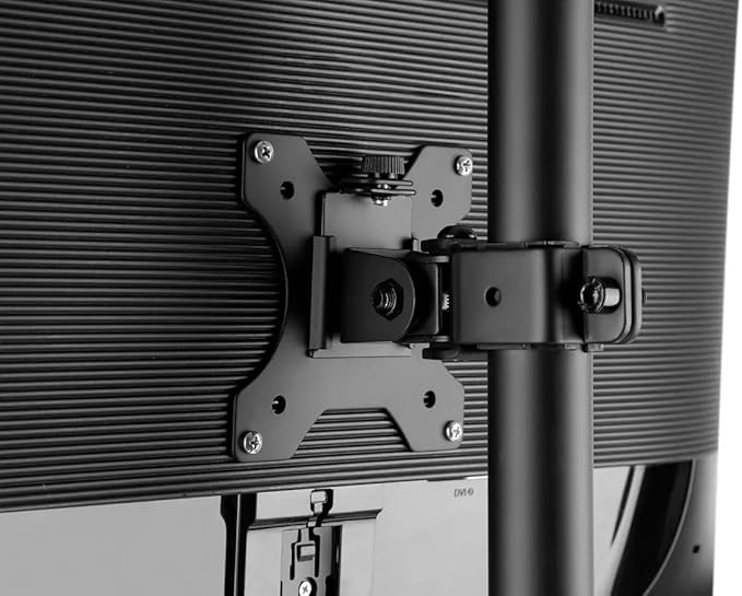 Monoprice Adjustable Tilting DUAL Desk Mount Bracket for LCD LED (Max 33Lbs, 10~23inch) - Black