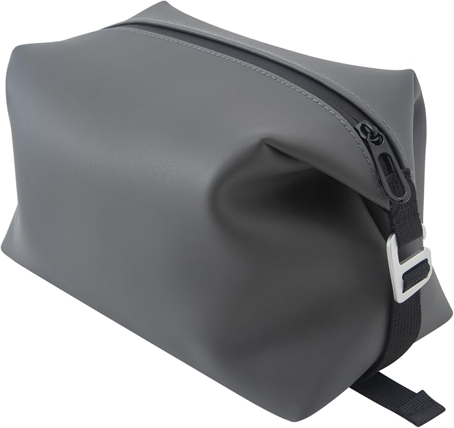 6"x 9.84" 4.5L Large Silicone Toiletry Bag,Waterproof Leakproof Foldable Travel Organizer,Dopp Kit Alternative for Men & Women,Grey