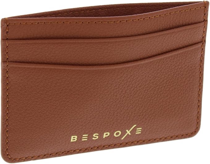 Slim Minimalist Front Pocket RFID Blocking Leather Wallets for Men and Women - Caramel Brown