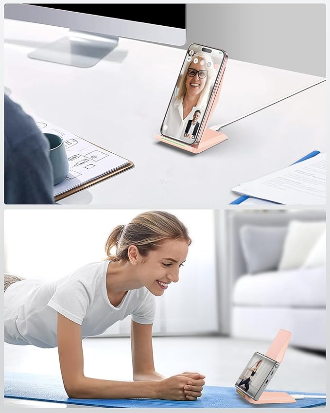 NANAMI Wireless Charger - Wireless Charging Stand Compatible with iPhone 17/17 Air/16/15/14/13/12/11 Pro, 10W Phone Charger Dock Desktop Charging for Samsung Galaxy S26/S26+/S25/S24/S23/S22/S21/S20