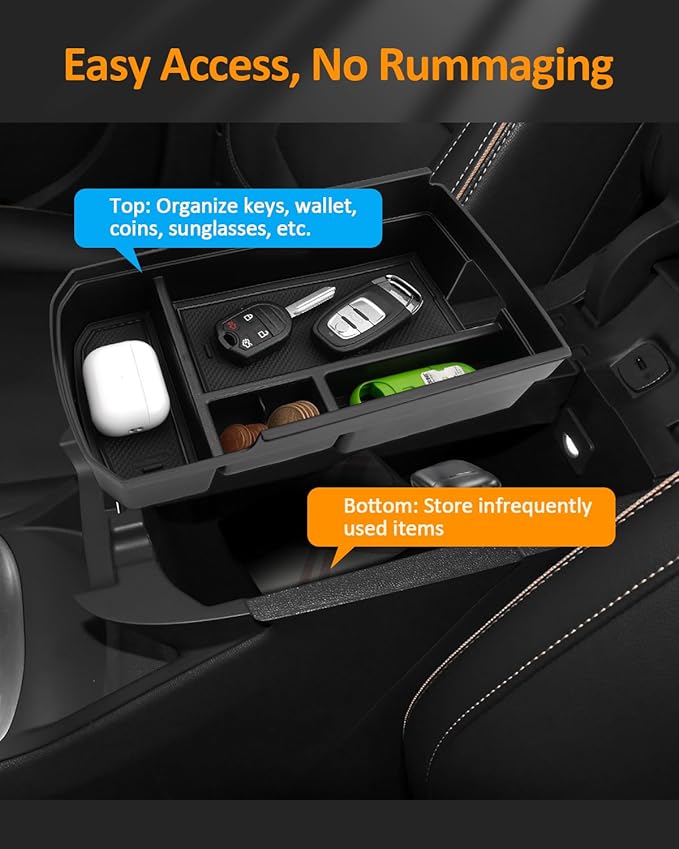 CDEFG for GMC Terrain 2018-2024 Center Console Organizer Tray for Terrain 2022 2023 2024 SLE, SLT, AT4, Denali Accessories Armrest Storage Box Insert Tray for Terrain 2024 Arm Rest Middle Organizer