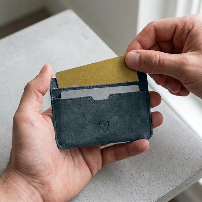 Vaultskin MOORGATE Slim Card Holder – Minimalist Leather Wallet with RFID Blocking, Front Pocket Credit Card Case for Men & Women