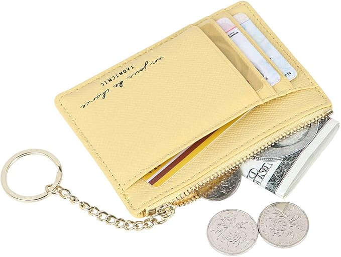 Women's 8 Cards Slim Minimalist Card Holder Coin Changes Purse Keychain Front Pocket Wallet | 8 Cards, Slim, Minimalist, Coin Changes, Purse, Keychain