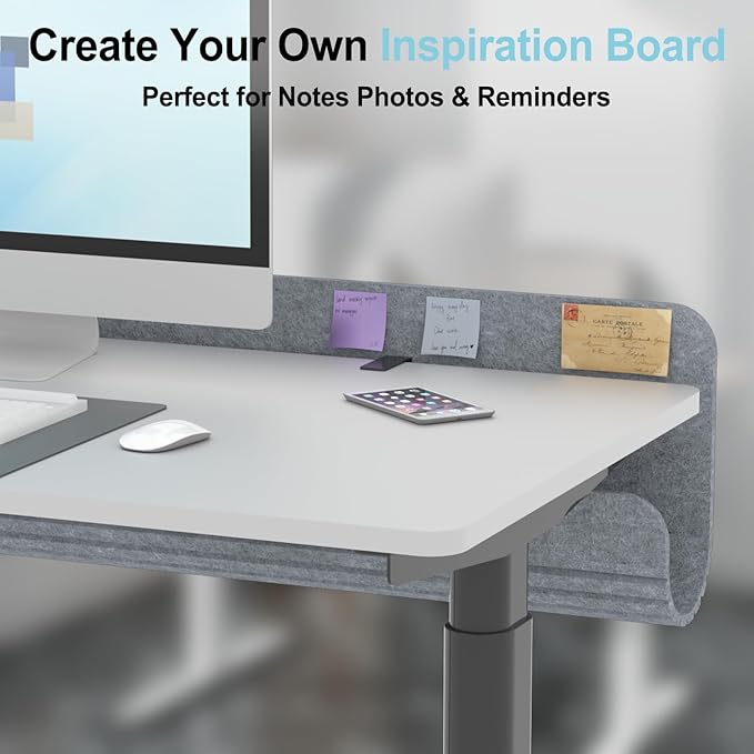 Felt Under Desk Cable Management Tray, 47.2" Cord Organizer with Clamp or Screw Mount, Laptop & Tablet Slot, Desk Cable Organizer for Home & Office
