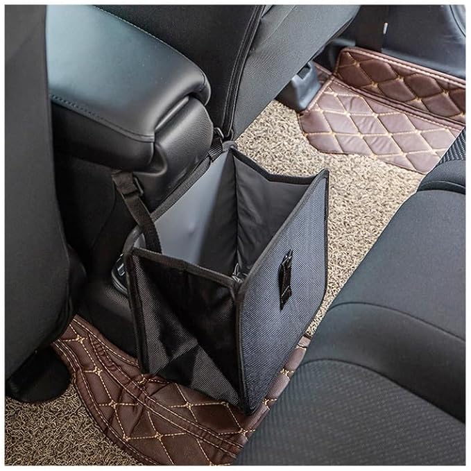 Osilly Car Trash Can, Oxford Cloth Foldable Auto Trash Bin Hanging, 1.85 Gallon Capacity Garbage Bag Organizer, Leak-Proof Waterproof Automotive Storage Container, Car Interior Accessories (Medium)