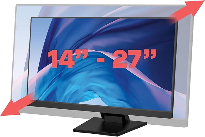 Foldable Monitor Desk Stand - Adjustable Tabletop Stand for Monitors 14 - 27" Inches - Wall Mountable - Stable & Flexible - Black (ADD-MADM)