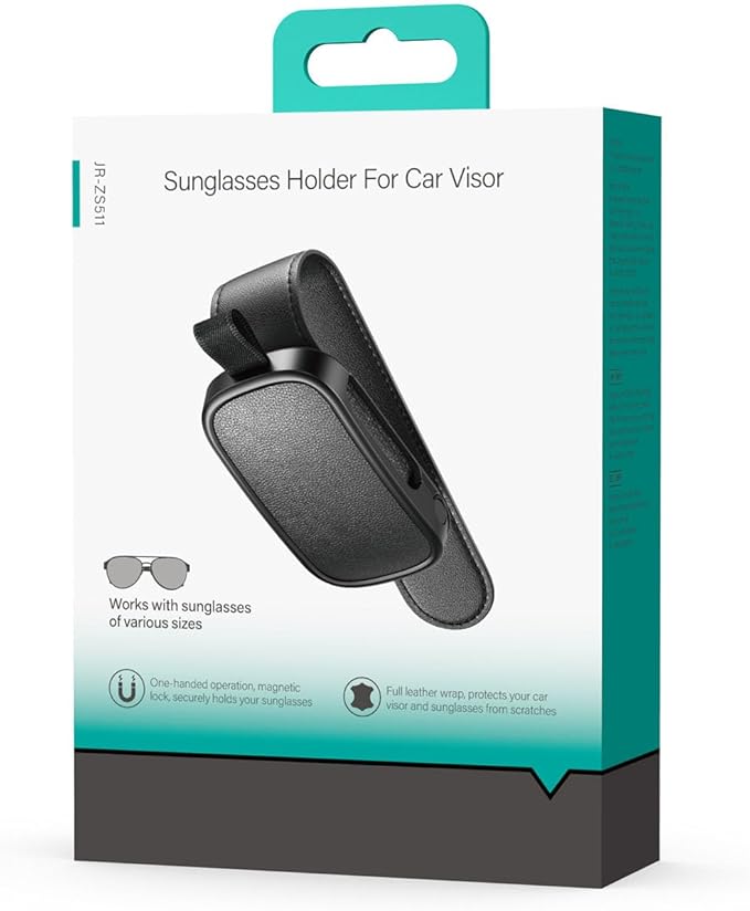Magnetic Leather Eyewears Holder Sunglass Clip Suitable For Car Visors Secure ABS PC Design Easy Installation