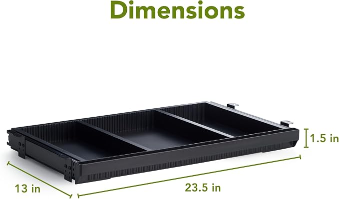 Perfect POSTURE Plastic Standing Desk Drawer – Under Desk Organzier and Storage with Dividers for Height Adjustable Desks – Black (13.25" x 23.5")