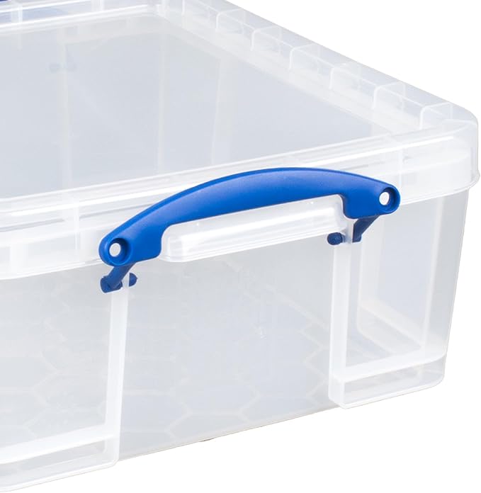 Really Useful Box 2 Pack 17L Plastic Storage Bins with Snap Lids and Clip Lock, Clear
