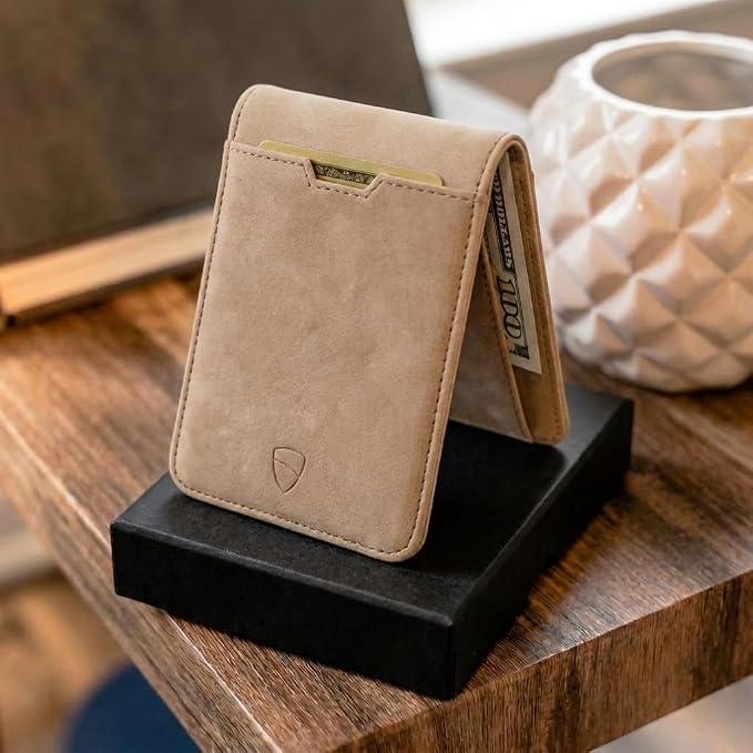 Vaultskin MANHATTAN Slim RFID Blocking Bifold Leather Wallet for Men - Men’s Leather Wallet, Front Pocket Minimalist Card Holder, Holds 9 Cards and Cash, Premium Italian Leather
