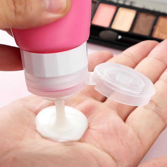 Gemice Travel Bottles for Toiletries Tsa Approved Travel Size Containers BPA Free Leak Proof Tubs Refillable Liquid Travel Accessories for Cometic Shampoo and Lotion Soap