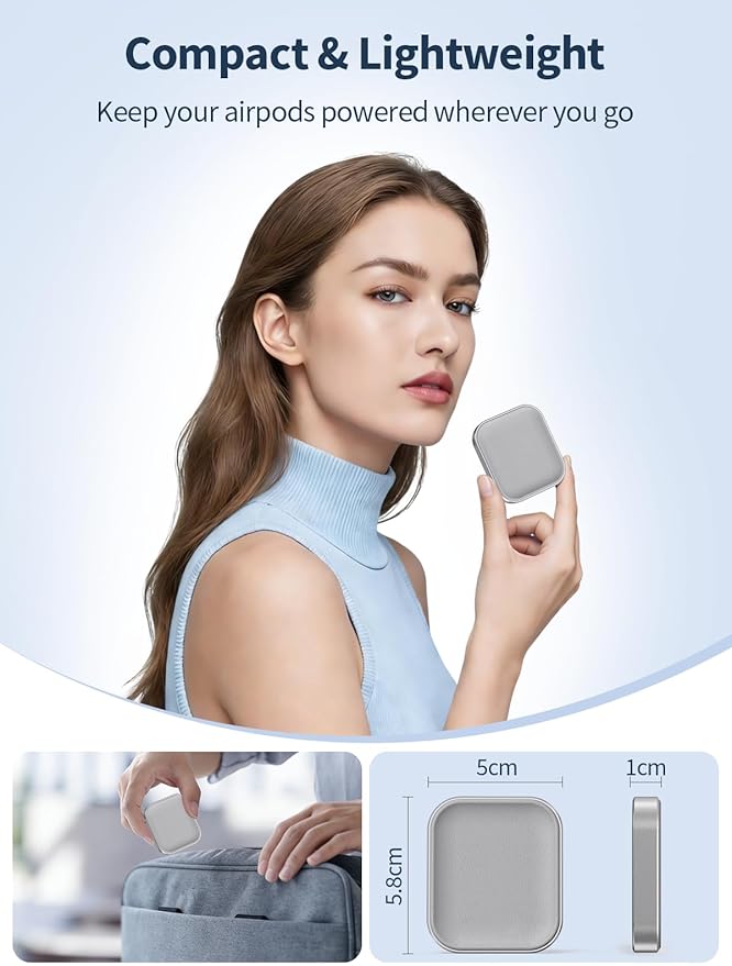 AirPods Pro Charger - Wireless Charging Station for AirPods 4 (withActive Noise Cancellation)/ 3rd/ 2rd, Gray