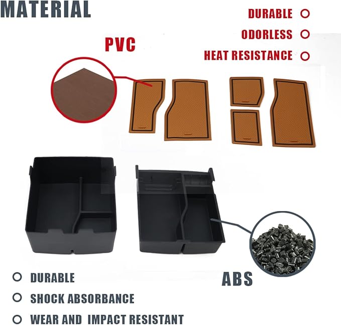 Muslogy for Maverick Center Console Organizer Tray 2 Layers Armrest Storage Box Secondary Insert Tray ABS Material Pickup Interior Accessories Compatible with Ford Maverick 2022-2026 (Light Brown)