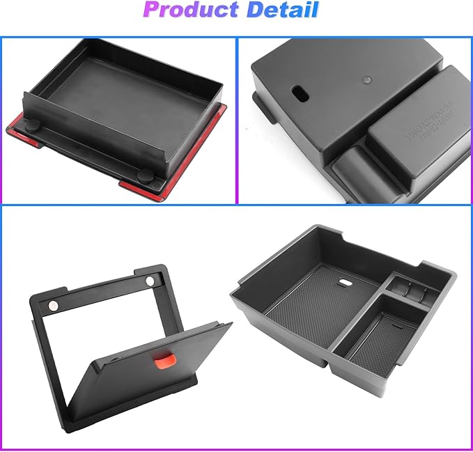 SXCY [2PCS Box for 2024 2025 2026 Toyota Tacoma Center Console Tray+Armrest Privacy Organizer for 2024 2025 2026 Toyota Tacoma Accessories Console Tray 2024 2025 2026 Tacoma Console Organizer