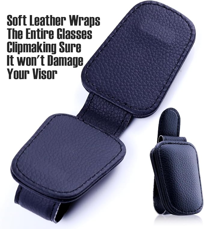Car Visor Sunglasses Holders,2 Pcs (Black)