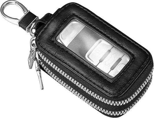 vvag Premium Car Key Fob Case Genuine Leather Car Smart Key fob Holder Car Remote Keychain Bag Universal