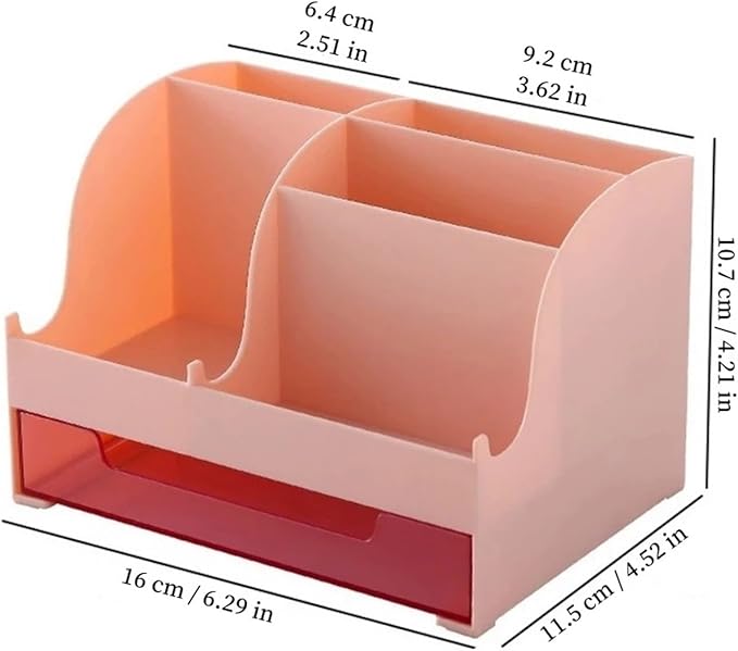 Desktop Storage Box with Drawers - Suitable for Desks and Office Organization(Pink)