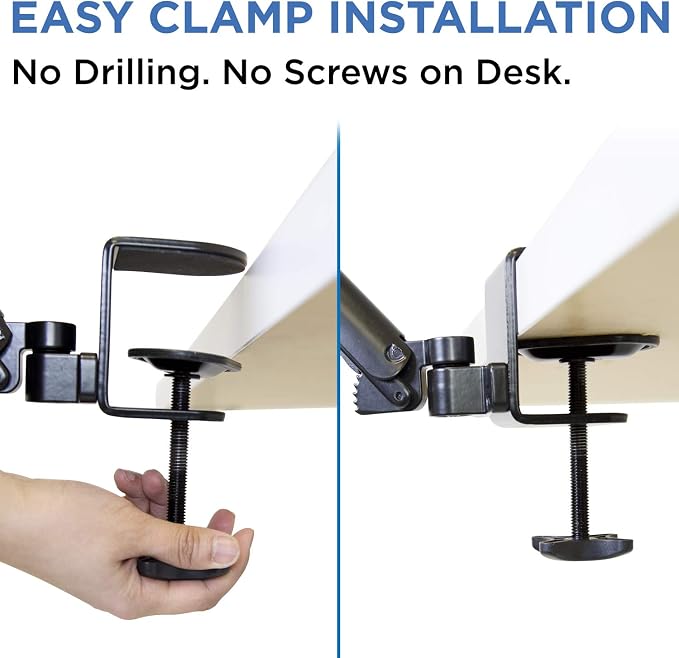 Mount-It! Adjustable Arm Rest for Desk, Ergonomic Elbow & Forearm Support, Height Adjustable Full Motion Rotating Desk Arm with Clamp-On Base for Computer & Keyboard Use, Steel Construction (MI-7145)