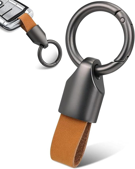 Car Key Chain Clip Leather Keychain Key Fob, Key Chain Rings for Car Keys Key Holder with Zinc Alloy Buckle for Men