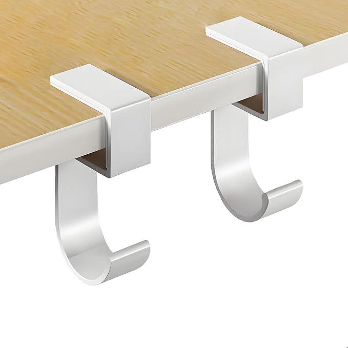 JAKO Headphone Stand, Headset Stand for Desk Aluminum Alloy Headphone Holder Hanger with Fit for Computer Accessories, Study Desk Hook for Xbox/PS4 Gaming Headset, Office, Computer Desk (2 Pcs White)