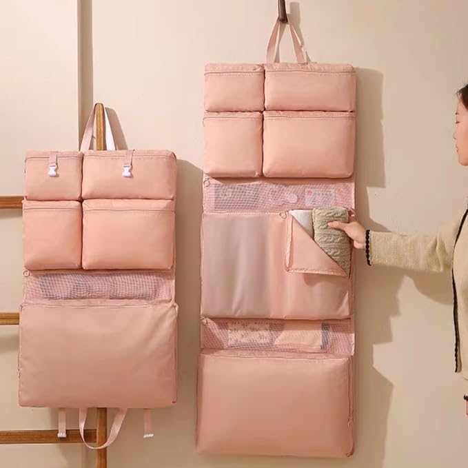 Waterproof Polyester Travel Organizers for Clothes Underwear Storage Ergonomic Luggage Packing Bags with Multiple Compar
