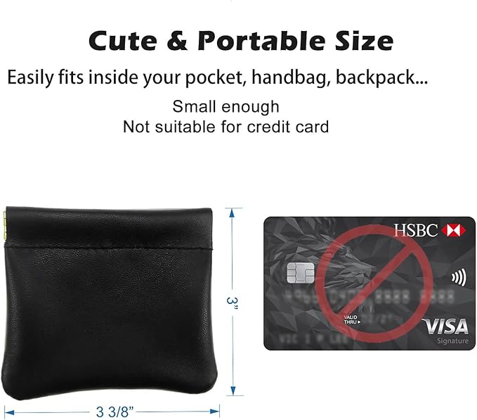 VOFOON [Upgrade] Leather Mini Squeeze Coin Purse, Small Jewelry Pouch Leather Travel Bag Coin Holder For Men/Women 2/4 Pack