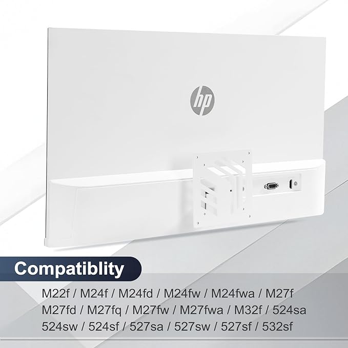 Wall Mount VESA Adapter Bracket Compatible with HP M Series Monitors M22f M24f M24fd M24fw M24fwa M27f M27fd M27fq M27fw M27fwa M32f 524sa 524sw 524sf 527sa 527sw 527sf and 532sf