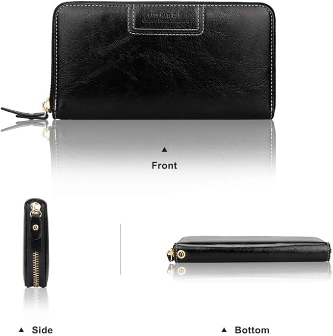 FT FUNTOR Wristlet Wallets for Women, Ladies PU Vegan Leather Clutch Wallet Zip around Phone Purse Card Holder Organizer