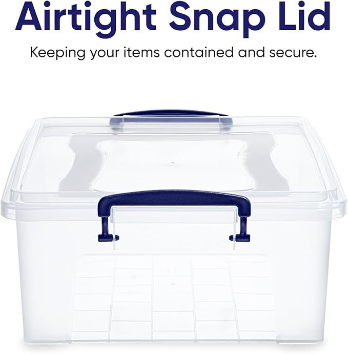 Superio Clear Storage Boxes with Lids, 22 Quart BPA Free Plastic Containers, Bins for Organizing, Stackable Crates, Organizer Totes for Home, Office, School, and Dorm