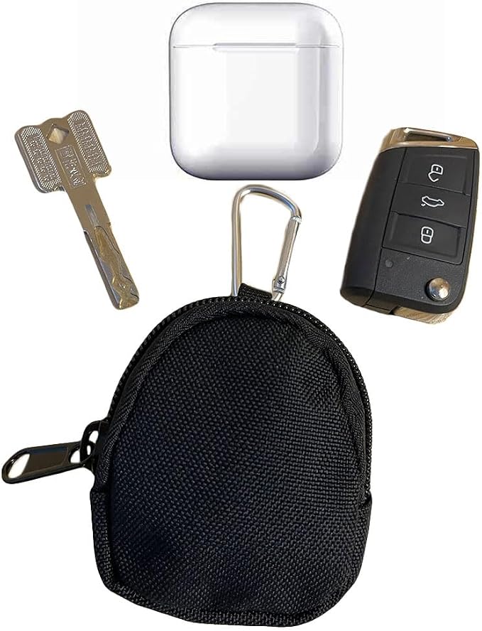 2 Pack Tactical Coin Purse - Military Pocket Keychain Pouch as Mini Tool Organizer Coin Car Key Waist Case Earphone Pack Backpack Accessory Pouch (Khaki-2pcs)