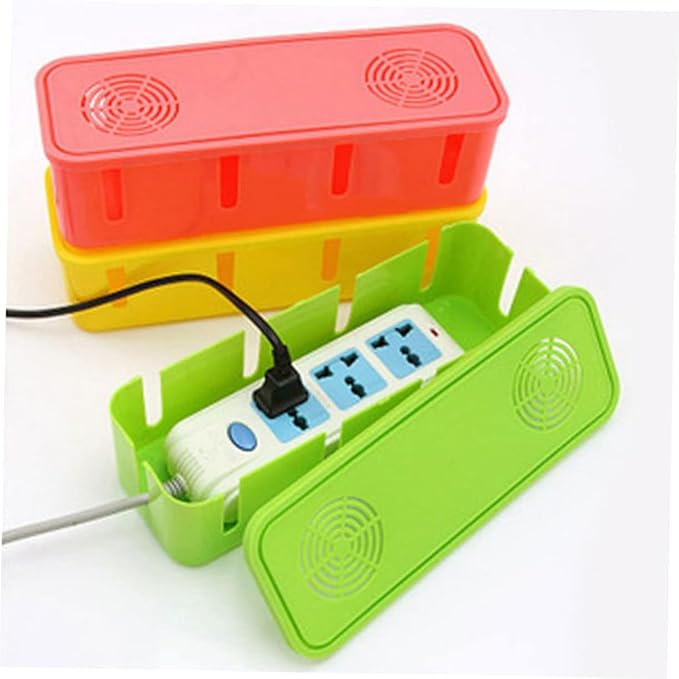 Angoily Cable Box Plug Socket Safety Box Storage Cable Wire Cord Organizer Power Strip