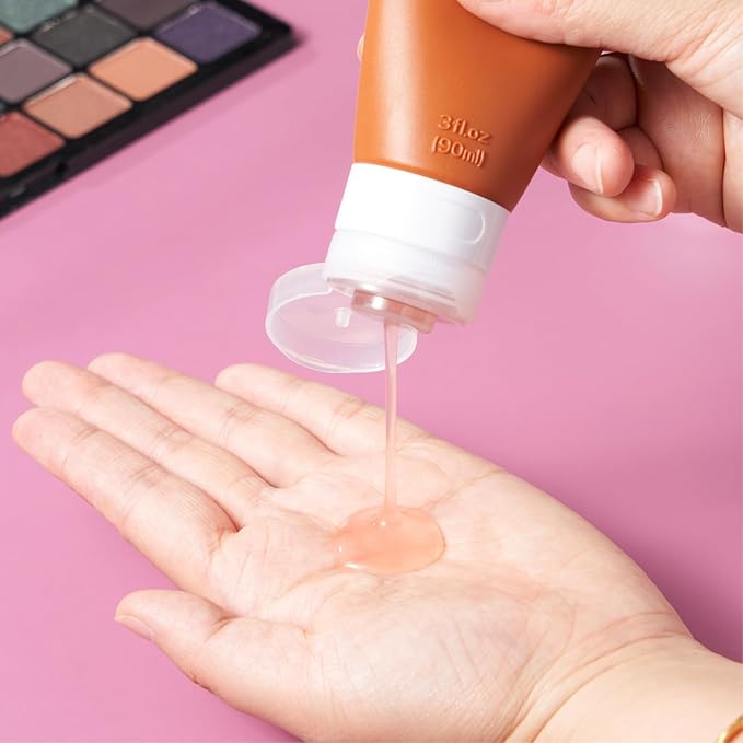 INSFIT Travel Bottles for Toiletries, TSA Approved 3oz Travel Size Containers, BPA Free Leak Proof Squeezable Silicone Tubes for Shampoo Conditioner Lotion Body Wash with Labels