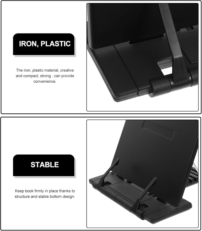 Tofficu Adjustable Document Holder Portable Reading Stand for Desk Lightweight Paper Holder for Comfortable Reading Posture for Home and Office Use