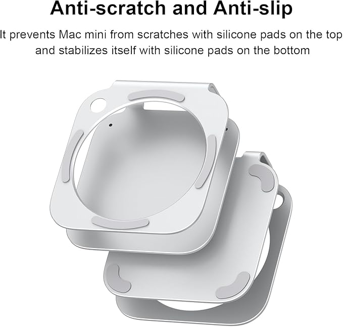 Qwiizlab Aluminum Stand for 2024 Mac mini M4/M4 Pro, Convenient Acess to Power Button, Anti-Scratch, Anti-Slip, Avoid Overheating, Durable and Sturdy Design (Silver)