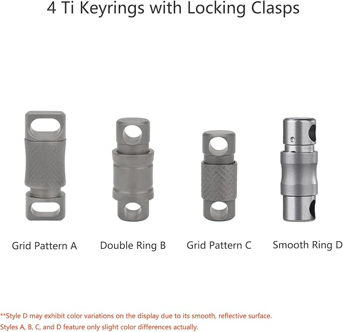 Titanium Quick Release Keychain, 360° Swivel Key Ring Clip with Double-End Lock, Heavy Duty EDC Key Holder for Men