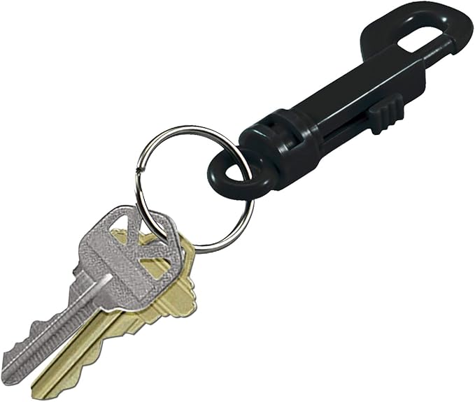 Lucky Line Key Clip for Backpacks, Belts, Keys, Party Favors, Arts and Crafts, Black, 25 per Bag (41520)